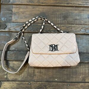 Badgley Mischka Crossbody Bag Quilted Purse Soft Faux Leather Blush Pink NWOT